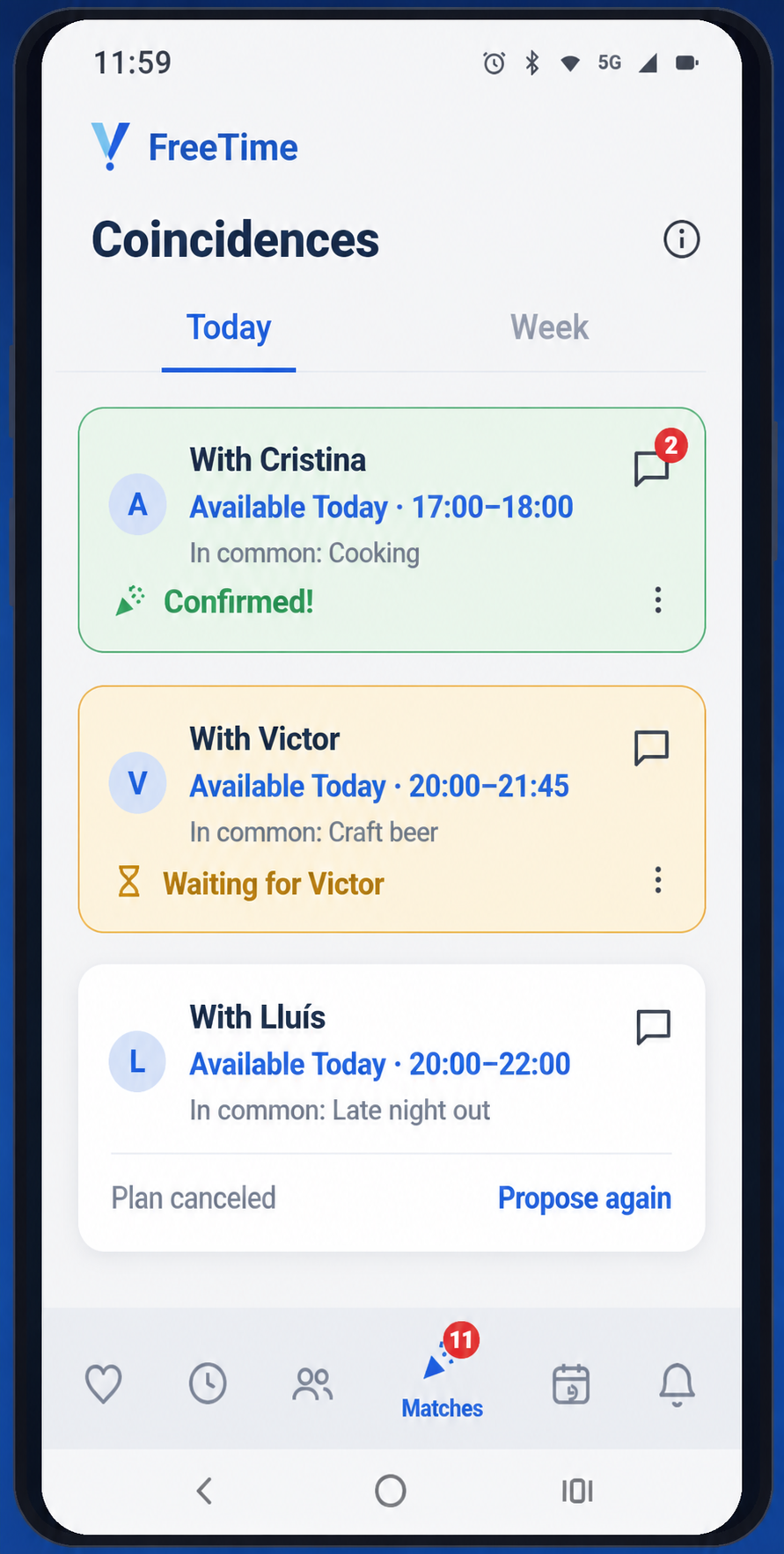 FreeTime Plans screen